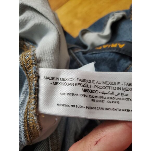 Ariat Rebar M4 Relaxed Boot Size 36x32 Mens Denim Work Blue Jeans Med Wash EUC - Picture 15 of 16